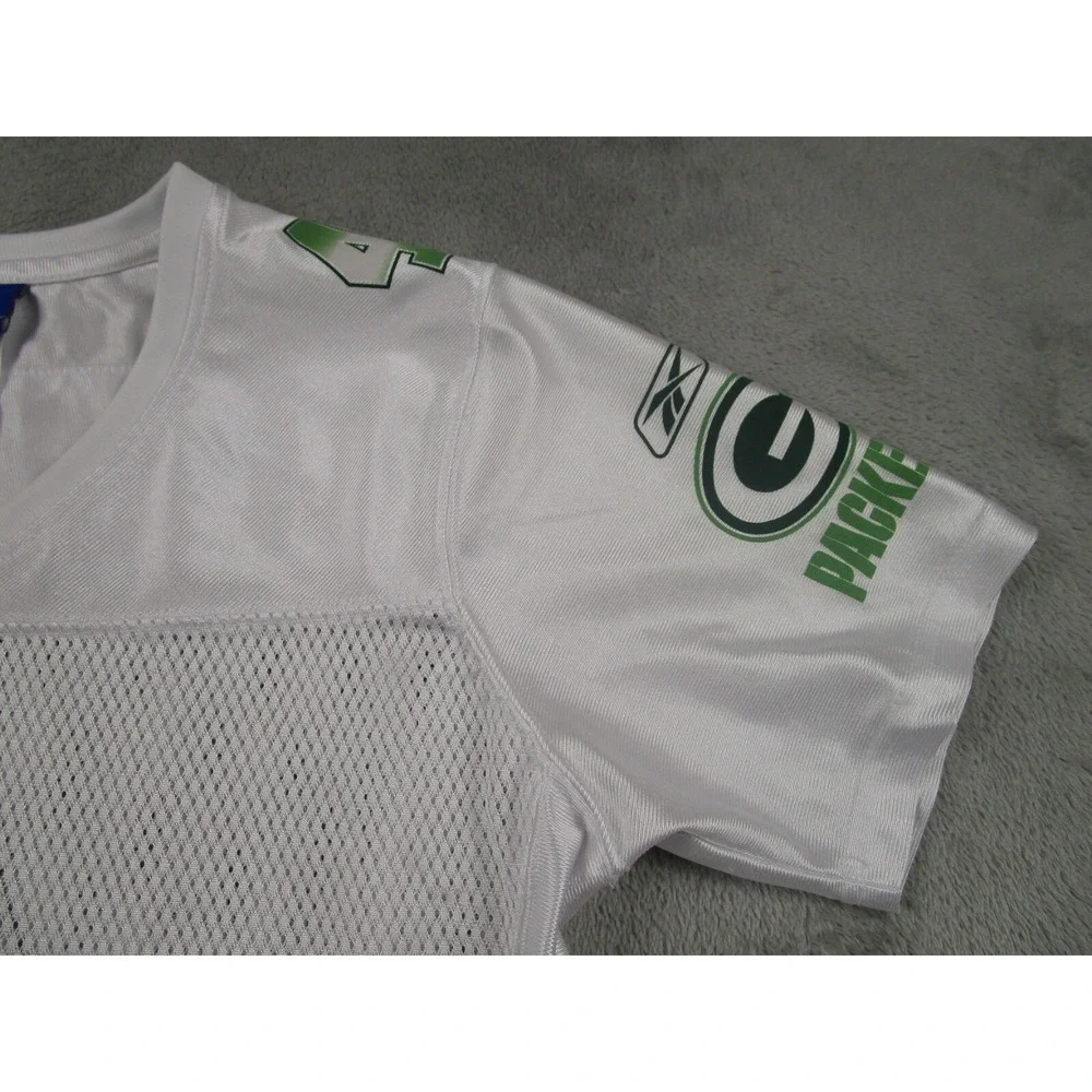 Green‎ Bay Packers Jersey Girls Medium White Brett Farve Reebok NFL Football